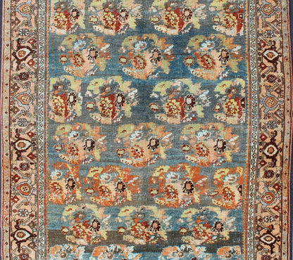 Antique Persian Bidjar Rug with Blossoming Floral Design in Blue and Red Ornate flower design Bidjar antique Persian rug in a variety of colors, rug SUS - 2007 - 247, country of origin / type: Iran / Bidjar, circa 1910 This magnificent Bidjar... - Keivan Woven ArtsSUS - 2007 - 247 - 13048Rug
