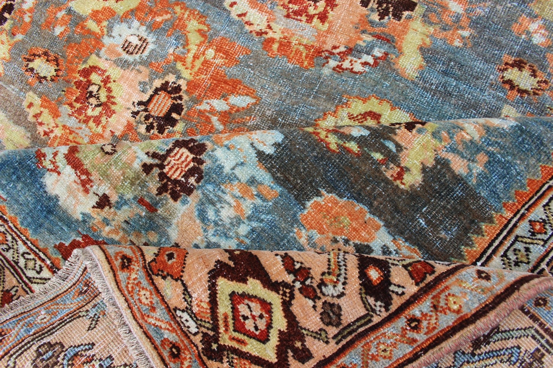 Antique Persian Bidjar Rug with Blossoming Floral Design in Blue and Red Ornate flower design Bidjar antique Persian rug in a variety of colors, rug SUS - 2007 - 247, country of origin / type: Iran / Bidjar, circa 1910 This magnificent Bidjar... - Keivan Woven ArtsSUS - 2007 - 247 - 13048Rug