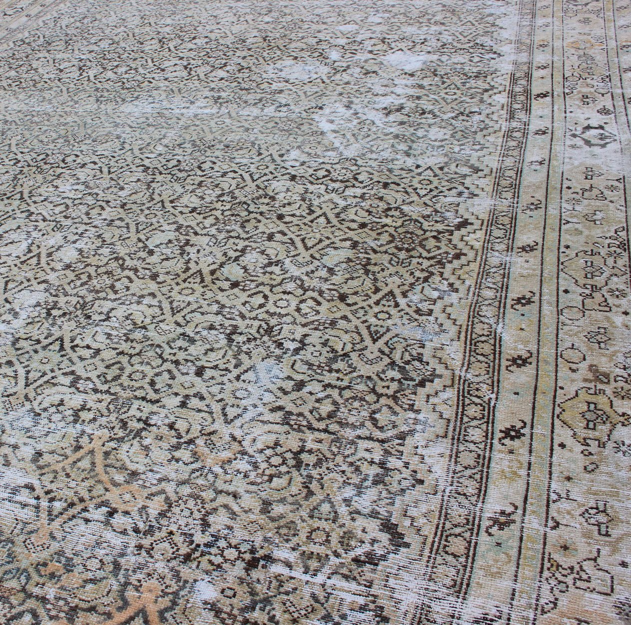 Large Persian Malayer Rug with All - Over Geometric Design in Gray and Earth Tones Malayer Antique Rug from Persia with Small - Scale Geometrics, rug SUS - 2007 - 373, country of origin / type: Iran / Malayer, circa 1920. This antique Malayer car... - Keivan Woven ArtsSUS - 2007 - 373 - 13052Rug