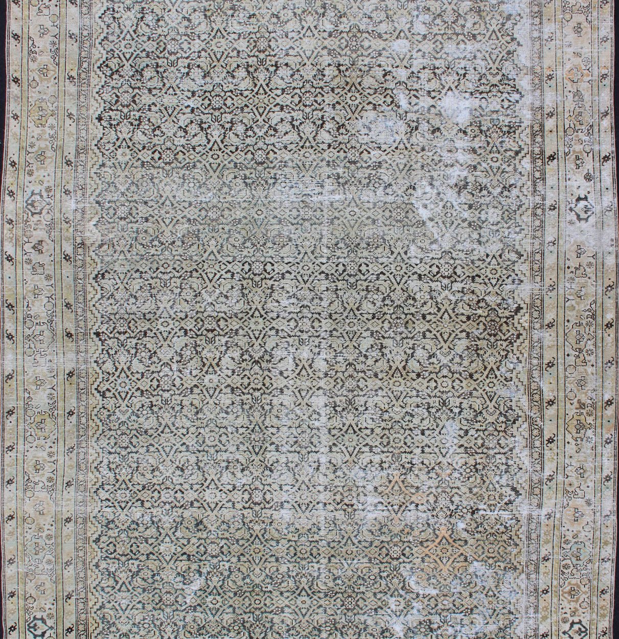 Large Persian Malayer Rug with All - Over Geometric Design in Gray and Earth Tones Malayer Antique Rug from Persia with Small - Scale Geometrics, rug SUS - 2007 - 373, country of origin / type: Iran / Malayer, circa 1920. This antique Malayer car... - Keivan Woven ArtsSUS - 2007 - 373 - 13052Rug