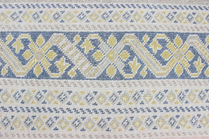 Antique Khotan Rug in Shades of Blue with Gray, L. Pink and Yellow Accents Antique Khotan rug in shades of blue, Taupe, gray, pink, and yellow, rug SUS - 2009 - 75, country of origin / type: Turkestan / Khotan, 1930 This attractive Khotan rug... - Keivan Woven ArtsSUS - 2009 - 75 - 13326Rug