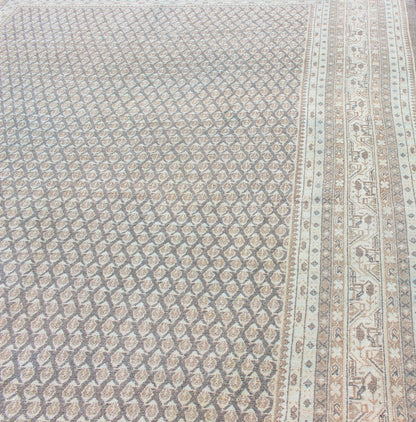 Antique Persian Tabriz Rug with Small - Scale All - Over Design and Gray Background Gray background Tabriz Antique rug from Persia with Repeating Geometric design, rug SUS - 2009 - 822, country of origin / type: Iran / Tabriz, circa 1940 This an... - Keivan Woven ArtsSUS - 2009 - 822 - 13322