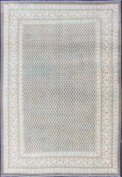 Antique Persian Tabriz Rug with Small - Scale All - Over Design and Gray Background Gray background Tabriz Antique rug from Persia with Repeating Geometric design, rug SUS - 2009 - 822, country of origin / type: Iran / Tabriz, circa 1940 This an... - Keivan Woven ArtsSUS - 2009 - 822 - 13322