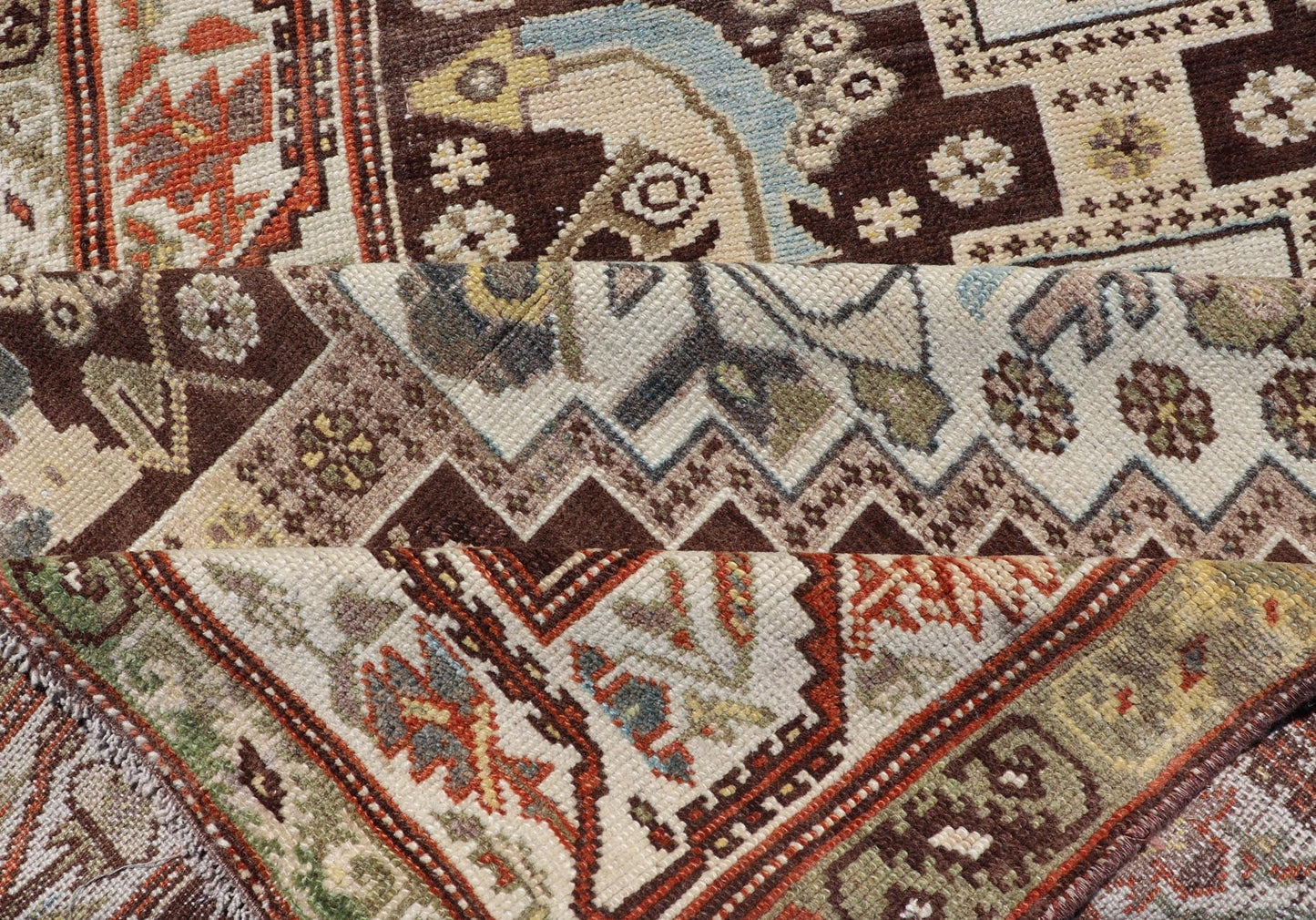 Long Runner Antique from Persia Malayer in Gray - Blue and Earthy Tones with Red Antique Runner Persian Malayer with all - over intricate floral design in multi - colors, Keivan Woven Arts / rug SUS - 2012 - 635, country of origin / type: Iran / Malayer, ... - Keivan Woven ArtsSUS - 2012 - 635 - 15082Rug