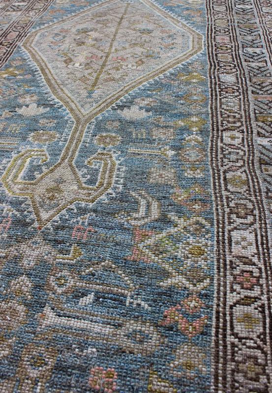 Long Persian Malayer Runner with Free - Flowing Geometric Pattern and Blue Field kwarugs This Persian Malayer runner features a multitude of shades of blue and ivory. The elegant, all - over design in the field consists of a free - flowing geometr... - Keivan Woven ArtsSUS - 232 - 8417Rug