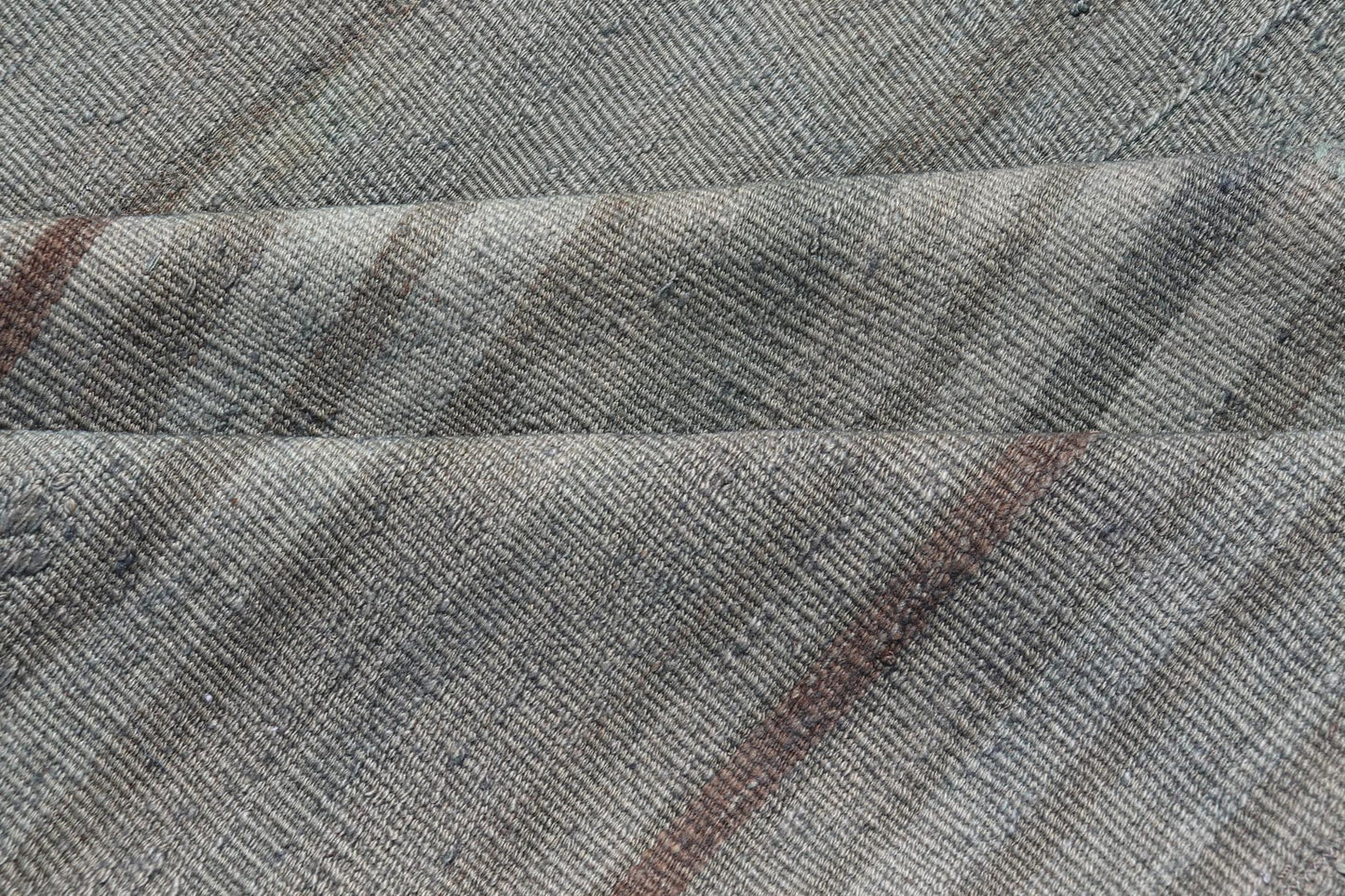 Vintage Turkish Kilim Rug with Subtle Earthy Tones and Striped Design