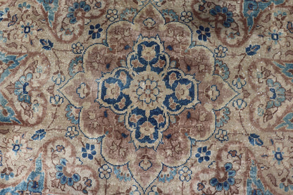 Antique Amritstar Carpet Antique Hand Knotted Amritsar Carpet in Taupe, Light Brown and Blue Accent's Antique Hand Knotted Amritsar Carpet in Taupe, Light Brown and Blue Accent's, Keivan Woven Arts / rug / TRA - 5101. 1920 circa Early 20th Century... - Keivan Woven ArtsTRA - 5101A - 427Rug