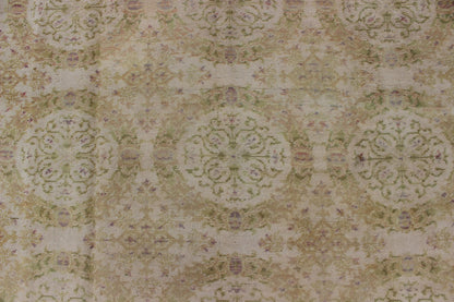 Antique Spanish Carpet in Yellow Green, Ivory and Lavender. Antique Spanish Carpet in Yellow Green, and Lavender, accent colors of medium green and light blue, Keivan Woven Arts/rug / TRA - 6052, country of origin / type: Spain / Spanish, circa 19... - Keivan Woven ArtsTRA - 6052 - 1752Rug