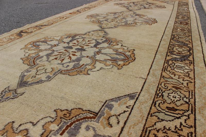 Vintage Oushak Rug from Turkey with Three Floral Medallions and Cornices Oushak Rug from Turkey with Three Floral Medallions rug/tu - 9304 origin/turkey kwarugs Produced in mid - 20th century, Turkey, this vintage Oushak is characterized by a... - Keivan Woven ArtsTU - 9304 - 1696Rug