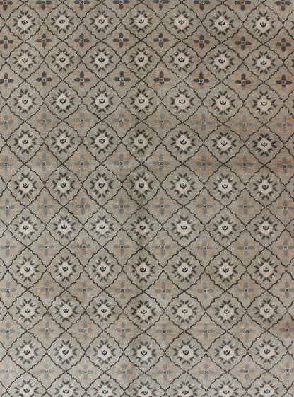 Vintage Hand Knotted Turkish Sivas Rug with All - Over Design in Florals Vintage Turkish Sivas rug with all - over stylized diamond motifs in gray, Keivan Woven Arts / rug ALG - 136570, country of origin / type: Turkey / Sivas, circa mid - 20th century... - Keivan Woven ArtsTU - ALG - 136570 - 4926Rug