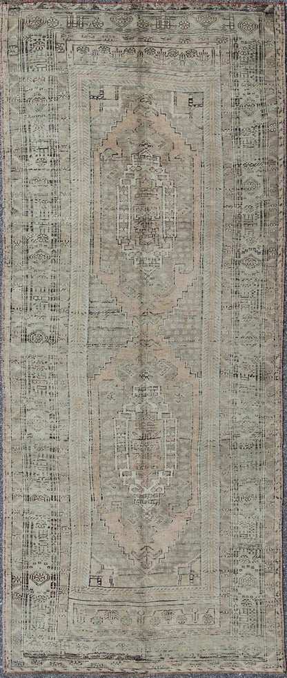 Muted Vintage Turkish Oushak Carpet with Dual - Medallion Design Turkish Oushak Carpet with Dual - Medallion Design rug/tu - alg - 136576 origin/ turkey This stunning vintage Turkish Oushak carpet features a Dual - medallion large - scale design... - Keivan Woven ArtsTU - ALG - 136576 - 4930Rug