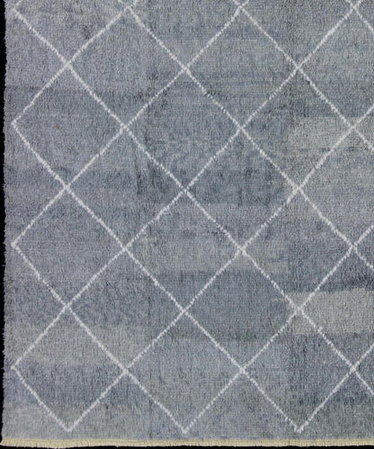 Modern Tulu - Moroccan Rug rug with all - over Lattice Design Modern Moroccan rug with all - over Lattice design in cream and gray, rug TU - ALG - 29, country of origin / type: Turkey / Tribal This tribal Moroccan/Tulu rug with a modern design rend... - Keivan Woven ArtsTU - ALG - 29 - 12044Rug