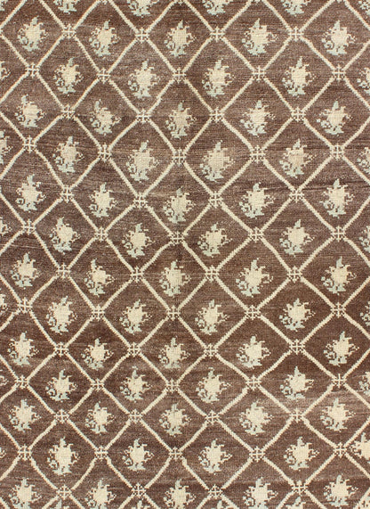 All - Over Design Turkish Tulu Carpet in Shades of Brown and Cream Turkish Tulu Carpet in Shades of Brown rug/tualk - 3561 origin/turkey kwarugs This Tulu carpet features tribal motifs laid across a chocolate brown field and enclosed within a... - Keivan Woven ArtsTU - ALK - 3561 - 6783Rug