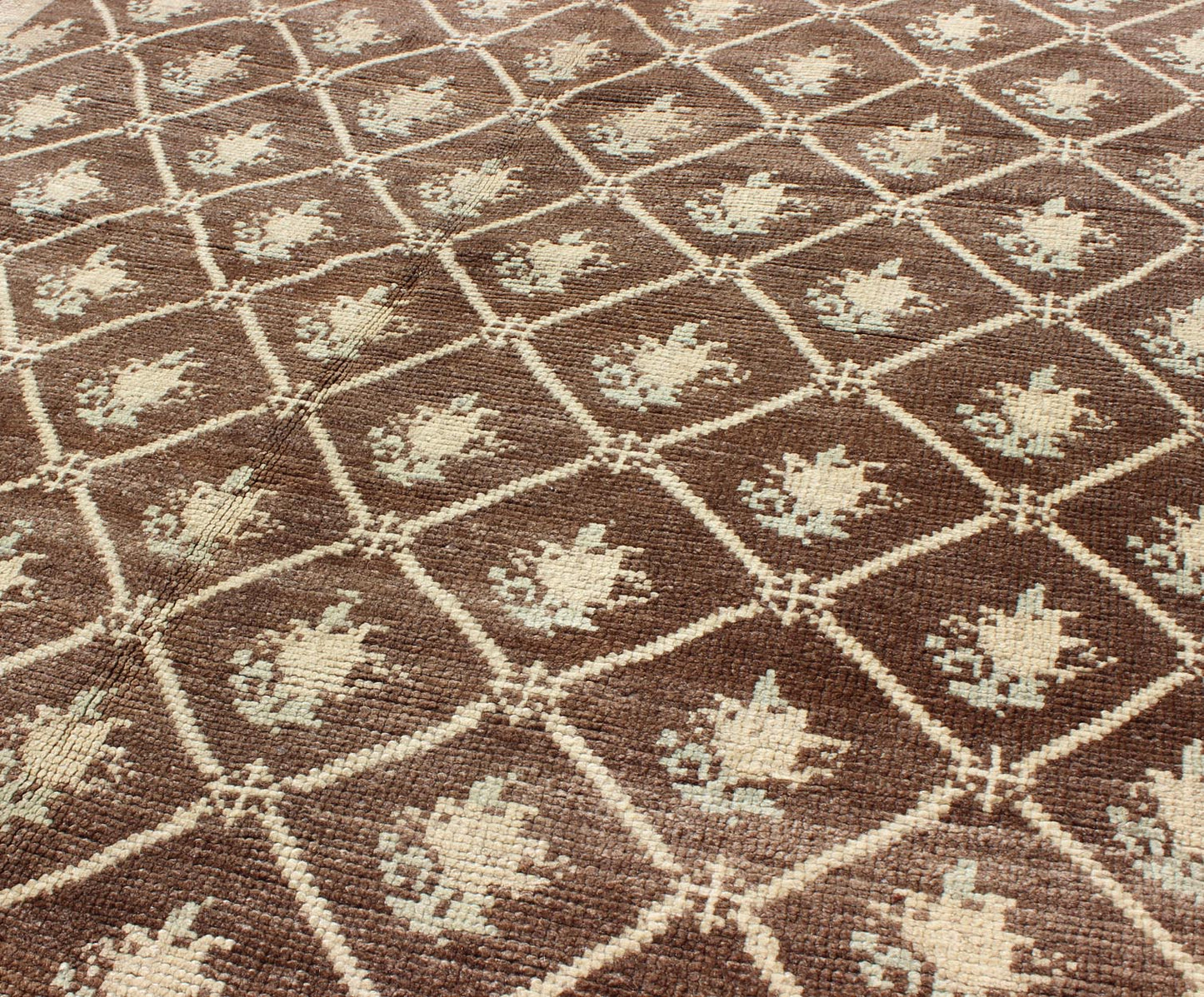 All - Over Design Turkish Tulu Carpet in Shades of Brown and Cream Turkish Tulu Carpet in Shades of Brown rug/tualk - 3561 origin/turkey kwarugs This Tulu carpet features tribal motifs laid across a chocolate brown field and enclosed within a... - Keivan Woven ArtsTU - ALK - 3561 - 6783Rug