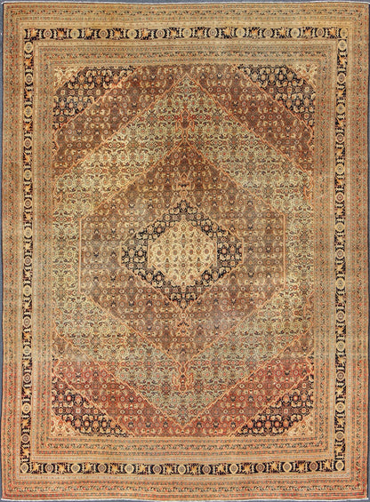 Antique Tabriz Haji - Jalili Rug with Diamond Design Rendered in Floral Motifs Antique Tabriz Haji - Jalili rug with diamond design rendered in floral motifs. Keivan Woven Arts / rug TU - ALK - 4882, country of origin / type: Iran / Tabriz, circa 1880.... - Keivan Woven ArtsTU - ALK - 4882 - 10167Rug