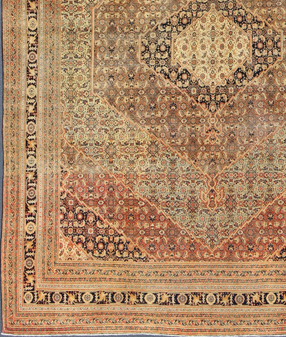 Antique Tabriz Haji - Jalili Rug with Diamond Design Rendered in Floral Motifs Antique Tabriz Haji - Jalili rug with diamond design rendered in floral motifs. Keivan Woven Arts / rug TU - ALK - 4882, country of origin / type: Iran / Tabriz, circa 1880.... - Keivan Woven ArtsTU - ALK - 4882 - 10167Rug