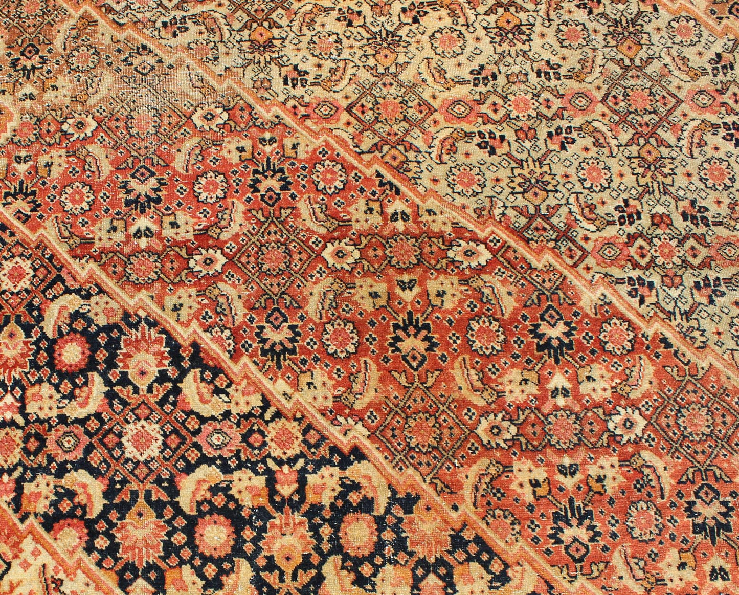 Antique Tabriz Haji - Jalili Rug with Diamond Design Rendered in Floral Motifs Antique Tabriz Haji - Jalili rug with diamond design rendered in floral motifs. Keivan Woven Arts / rug TU - ALK - 4882, country of origin / type: Iran / Tabriz, circa 1880.... - Keivan Woven ArtsTU - ALK - 4882 - 10167Rug