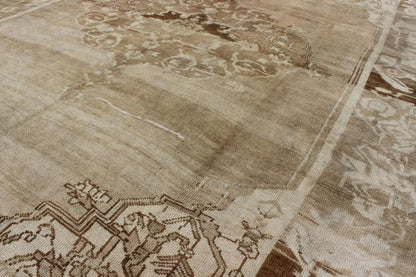 Brown, Tan and Ivory Vintage Turkish Oushak Rug with Floral Center Medallion, rug ars - 538, country of origin / type: Turkey / Oushak, circa mid - 20th century This vintage Turkish Oushak carpet (circa mid - 20th century) features a central, floral m... - Keivan Woven ArtsTU - ARS - 538 - 2444Rug