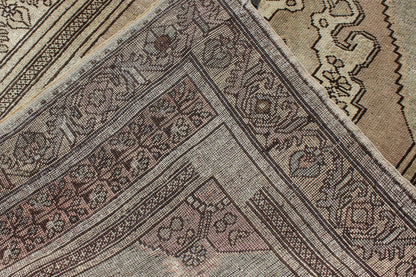 Vintage Turkish Oushak Carpet with Stylized Design in Brown, Cream, and Tan Measures 4 x 5'7 This Oushak rug features an intricately beautiful design. The central medallion is complemented by a defining border featuring a symmetrical set... - Keivan Woven ArtsTU - DUR - 504 - 3497Rug