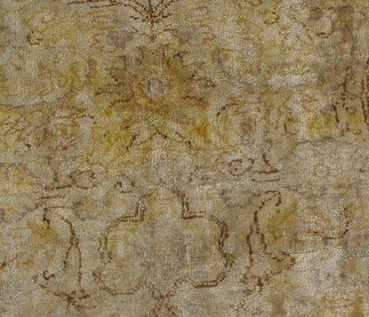 Silk Turkish Sivas Rug in Shades of Ivory, Brown and Yellow, rug dur - 95073, country of origin / type: Turkey / Oushak, circa mid - 20th century. This vintage Turkish Sivas carpet (circa mid - 20th century) features a central medallion design, as wel... - Keivan Woven ArtsTU - DUR - 95073 - 4526Rug