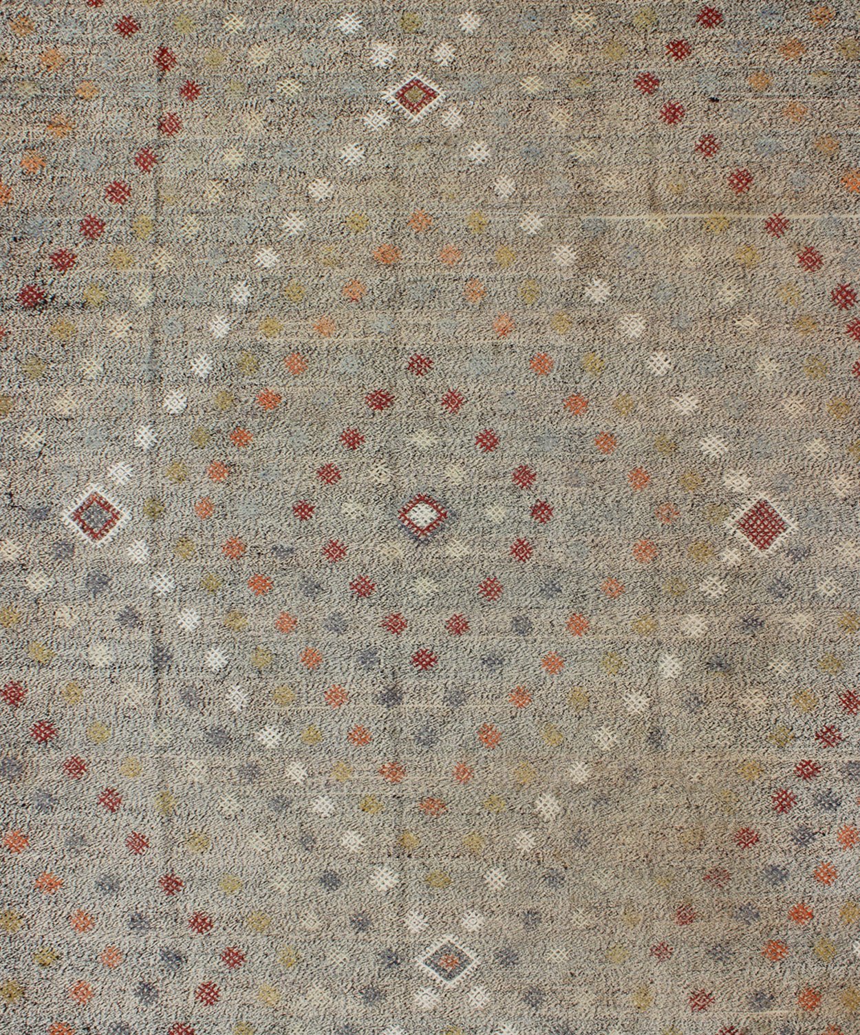 Vintage Turkish Kilim Rug with Tribal multi tiered Diamond Pattern. Turkish Kilim vintage rug with all - over tribal diamond pattern, Keivan Woven Arts/ rug/ TU - EMD - 136527, country of origin / type: Turkey / Kilim, circa mid - 20th century Measures:... - Keivan Woven ArtsTU - EMD - 136527 - 4934Rug