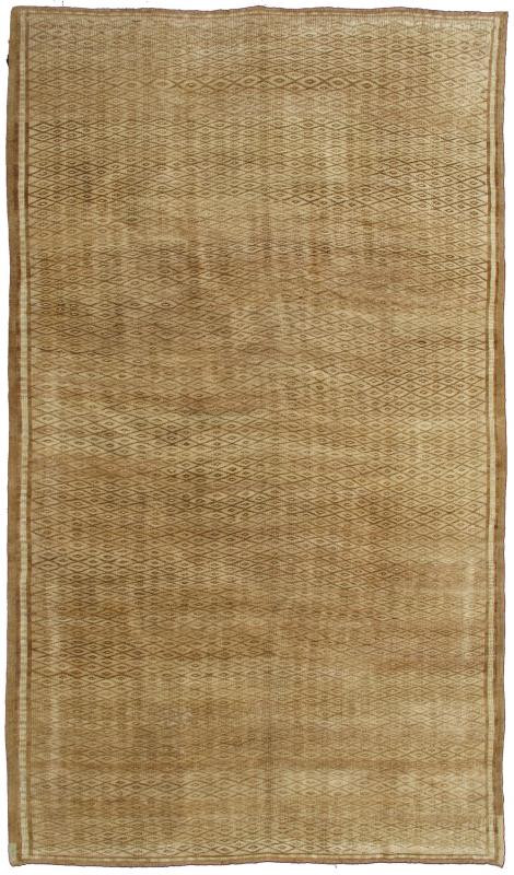 Vintage Turkish Oushak Konya Rug with Tan & Brown Diamond Pattern, Ivory Accents: This beautiful vintage Konya rug from 1950s Turkey features an intricate diamond pattern. The soft tans and medium browns add character and life to the piece, while ivory... - Keivan Woven ArtsTU - ERD - 02 - 2864Rug