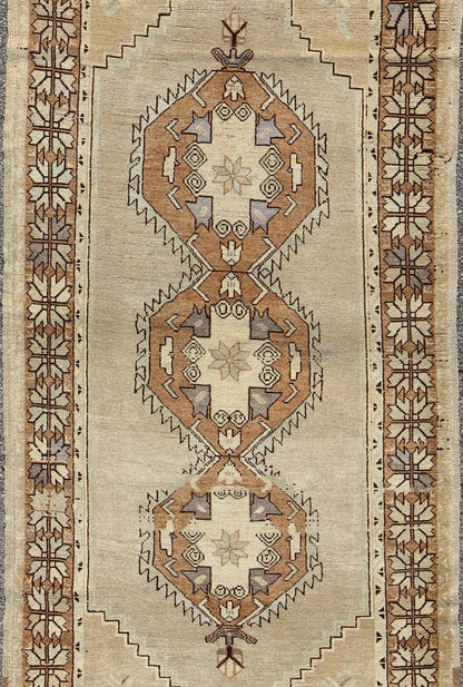 Vintage Turkish Oushak Rug with Multi - Layered Diamonds in Taupe, Gray, and Blue Turkish Oushak Rug with Multi - Layered Diamonds in Taupe, Gray, and Brown rug/tu - eyp - 136579 origin / turkey This vintage Oushak features a unique blend of ... - Keivan Woven ArtsTU - EYP - 136579 - 4960Rug
