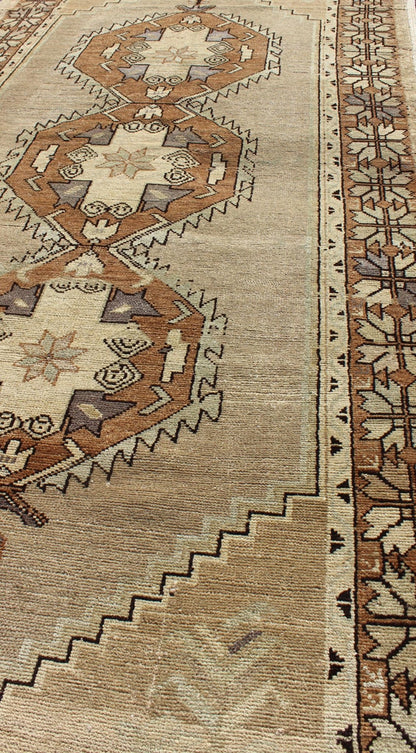Vintage Turkish Oushak Rug with Multi - Layered Diamonds in Taupe, Gray, and Blue Turkish Oushak Rug with Multi - Layered Diamonds in Taupe, Gray, and Brown rug/tu - eyp - 136579 origin / turkey This vintage Oushak features a unique blend of ... - Keivan Woven ArtsTU - EYP - 136579 - 4960Rug