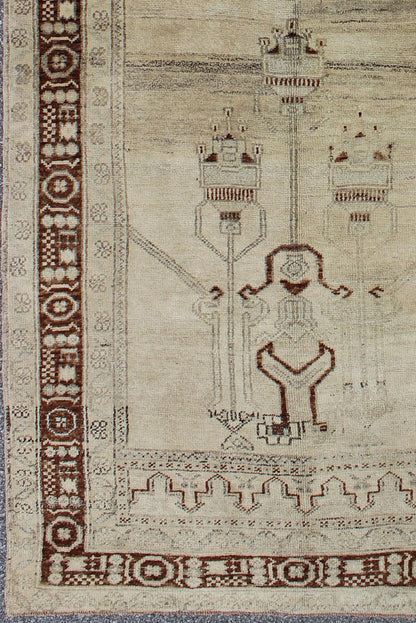 Taupe Background Turkish Vintage Oushak Rug with Tribal Design in Brown & Cream Taupe background Turkish vintage Oushak rug with tribal design in brown and cream, rug isa - 9, country of origin / type: Turkey / Oushak, circa mid - 20th century ... - Keivan Woven ArtsTU - ISA - 9 - 2908Rug