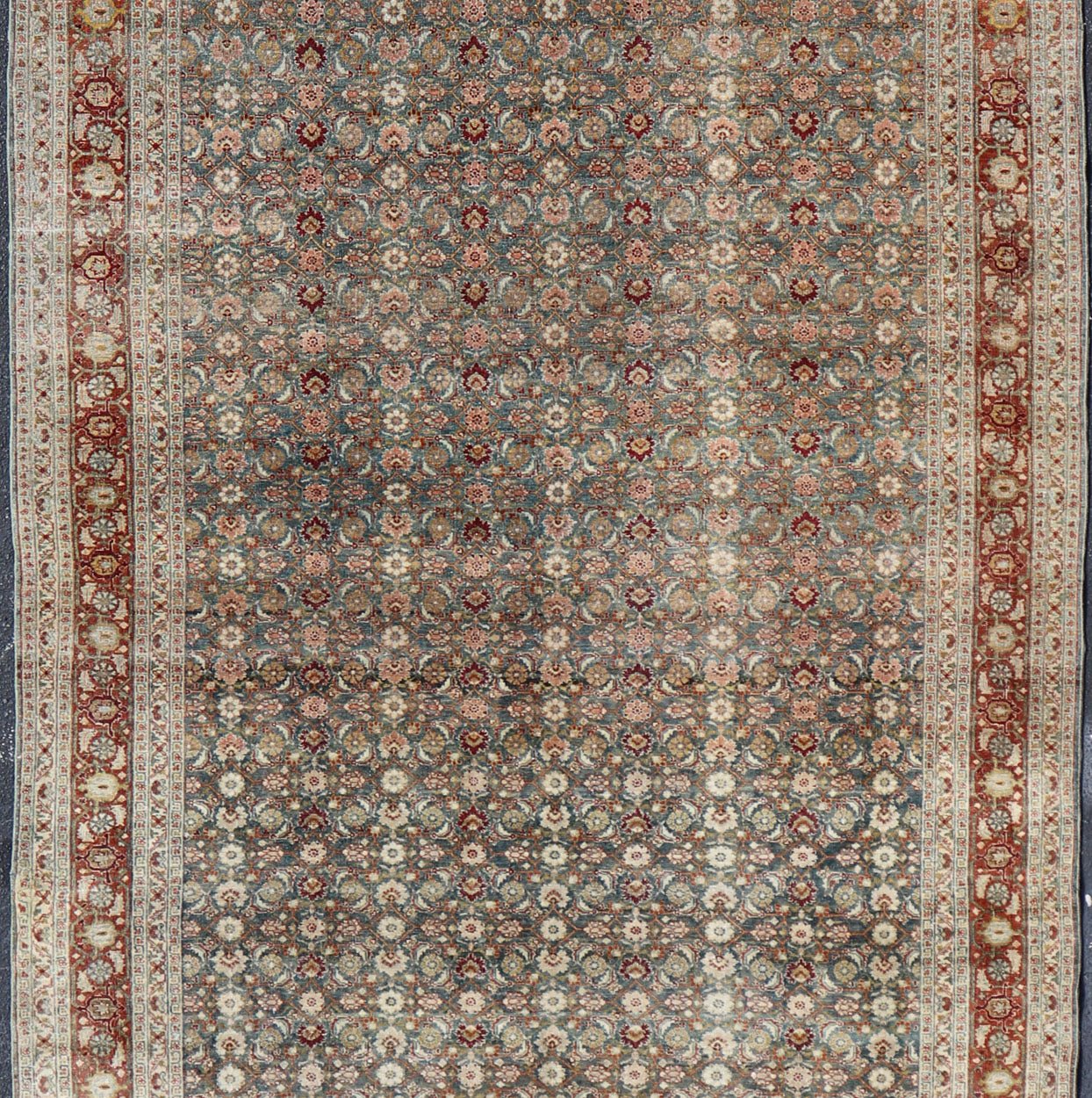 Antique Bidjar Large Gallery Rug in All - Over Herati Design. Antique Bidjar long gallery rug from Persia with ornate floral all - over Herati design, Keivan Woven Arts/rug /TU - KAH - 100, country of origin / type: Iran / Bidjar, circa 1900. Mea... - Keivan Woven ArtsTU - KAH - 100 - 17026Rug