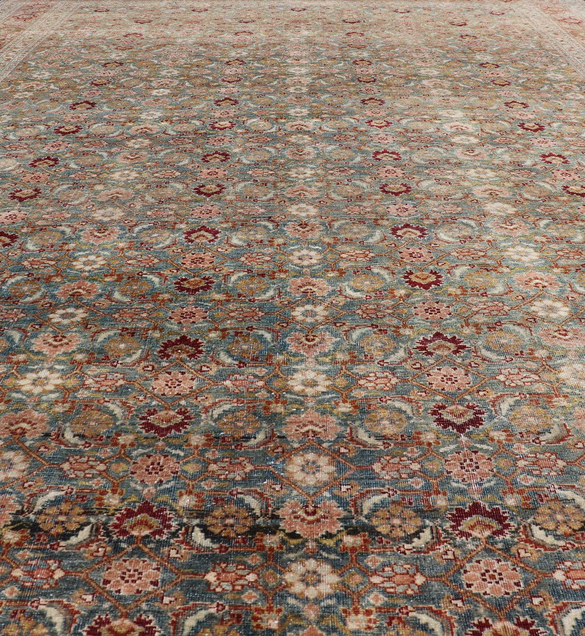 Antique Bidjar Large Gallery Rug in All - Over Herati Design. Antique Bidjar long gallery rug from Persia with ornate floral all - over Herati design, Keivan Woven Arts/rug /TU - KAH - 100, country of origin / type: Iran / Bidjar, circa 1900. Mea... - Keivan Woven ArtsTU - KAH - 100 - 17026Rug