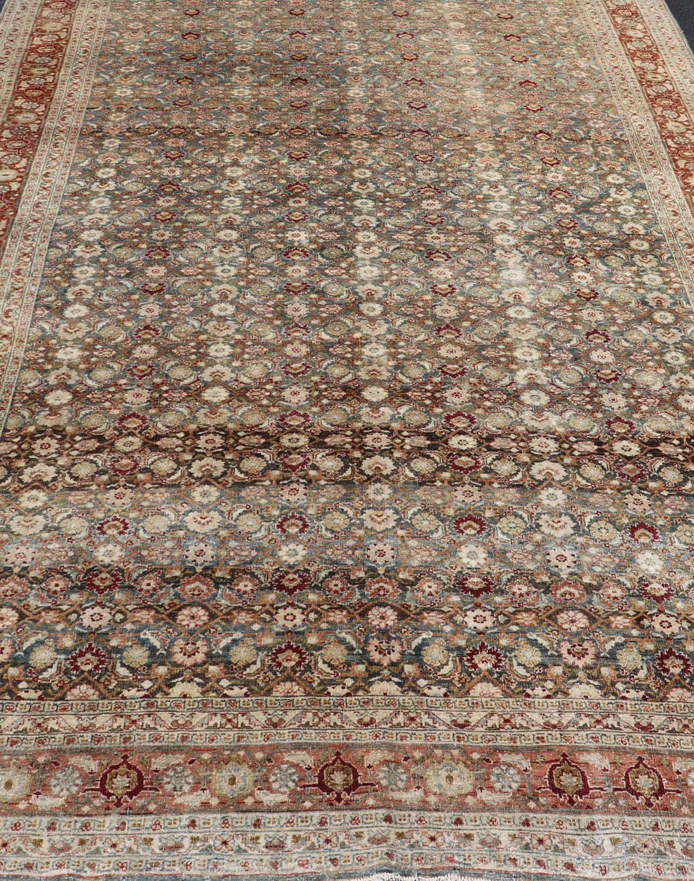 Antique Bidjar Large Gallery Rug in All - Over Herati Design. Antique Bidjar long gallery rug from Persia with ornate floral all - over Herati design, Keivan Woven Arts/rug /TU - KAH - 100, country of origin / type: Iran / Bidjar, circa 1900. Mea... - Keivan Woven ArtsTU - KAH - 100 - 17026Rug
