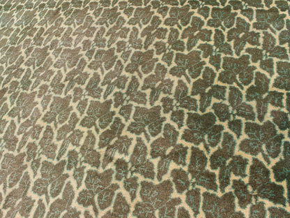 Green Leaf Pattern Vintage Rug with a Modern Design in Squared Shape. Measurements: 7' x 8'8. Rendered in green and yellow tones with a leaf pattern, this Mid - Century patterned rug is unique in both color palette and design, rendering it a great ... - Keivan Woven ArtsTU - MTU - 08 - 5327Rug
