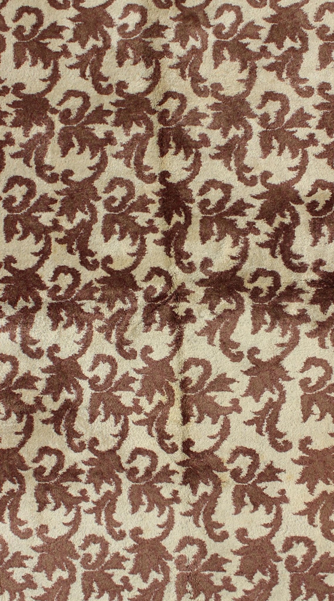 Art Deco Design Turkish Rug with a Modern Design in Chocolate Brown and Gray Taupe. Measures: 3'11 x 6'11. Rendered in an gray/taupe background with a spotted and speckled assortment of brown color, this unique Art Deco design rug has an all over... - Keivan Woven ArtsTU - MTU - 10 - 5337Rug