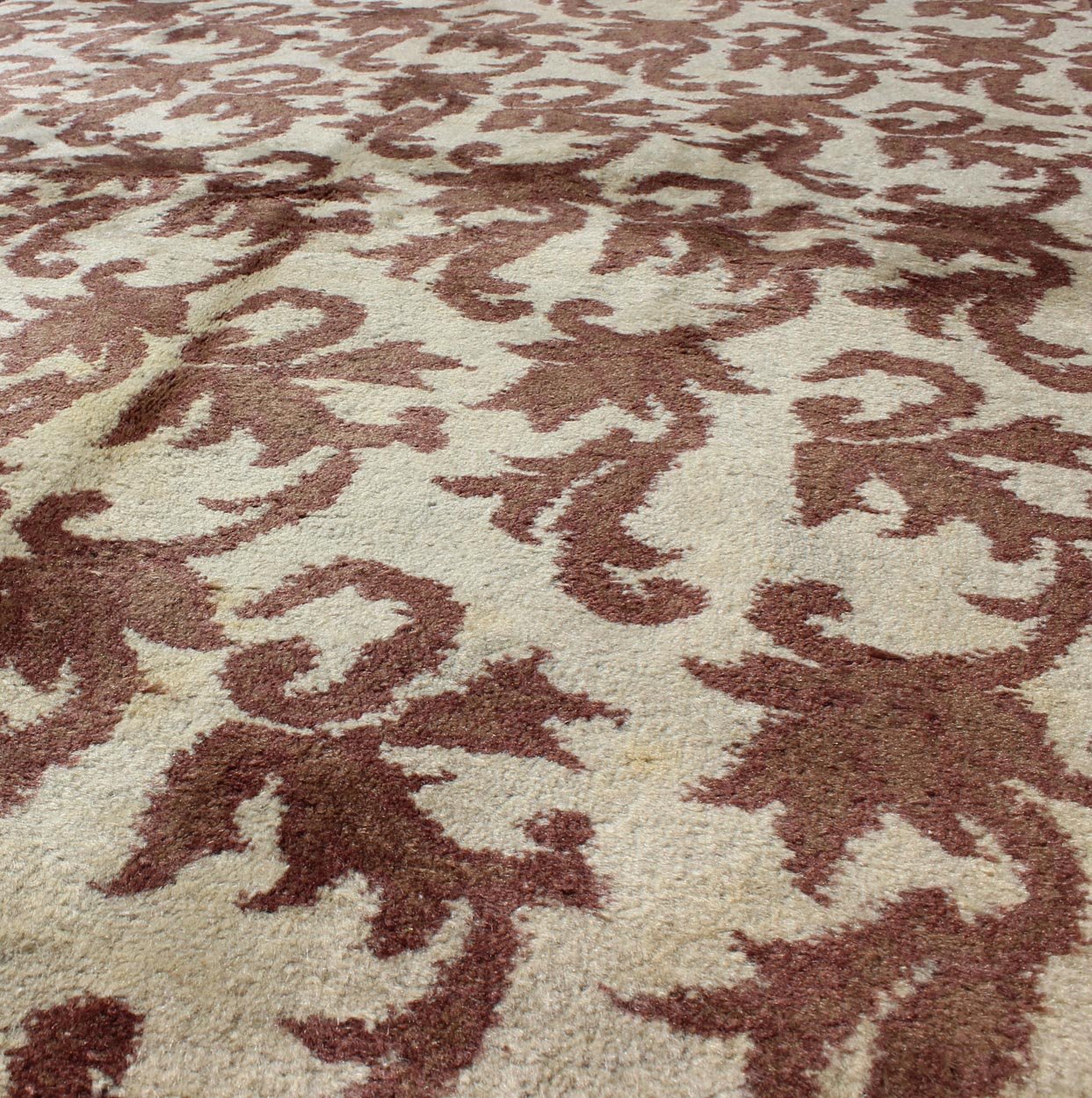 Art Deco Design Turkish Rug with a Modern Design in Chocolate Brown and Gray Taupe. Measures: 3'11 x 6'11. Rendered in an gray/taupe background with a spotted and speckled assortment of brown color, this unique Art Deco design rug has an all over... - Keivan Woven ArtsTU - MTU - 10 - 5337