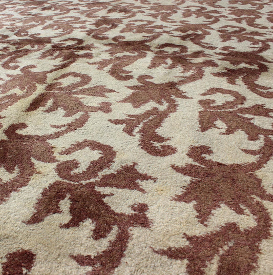 Art Deco Design Turkish Rug with a Modern Design in Chocolate Brown and Gray Taupe. Measures: 3'11 x 6'11. Rendered in an gray/taupe background with a spotted and speckled assortment of brown color, this unique Art Deco design rug has an all over... - Keivan Woven ArtsTU - MTU - 10 - 5337