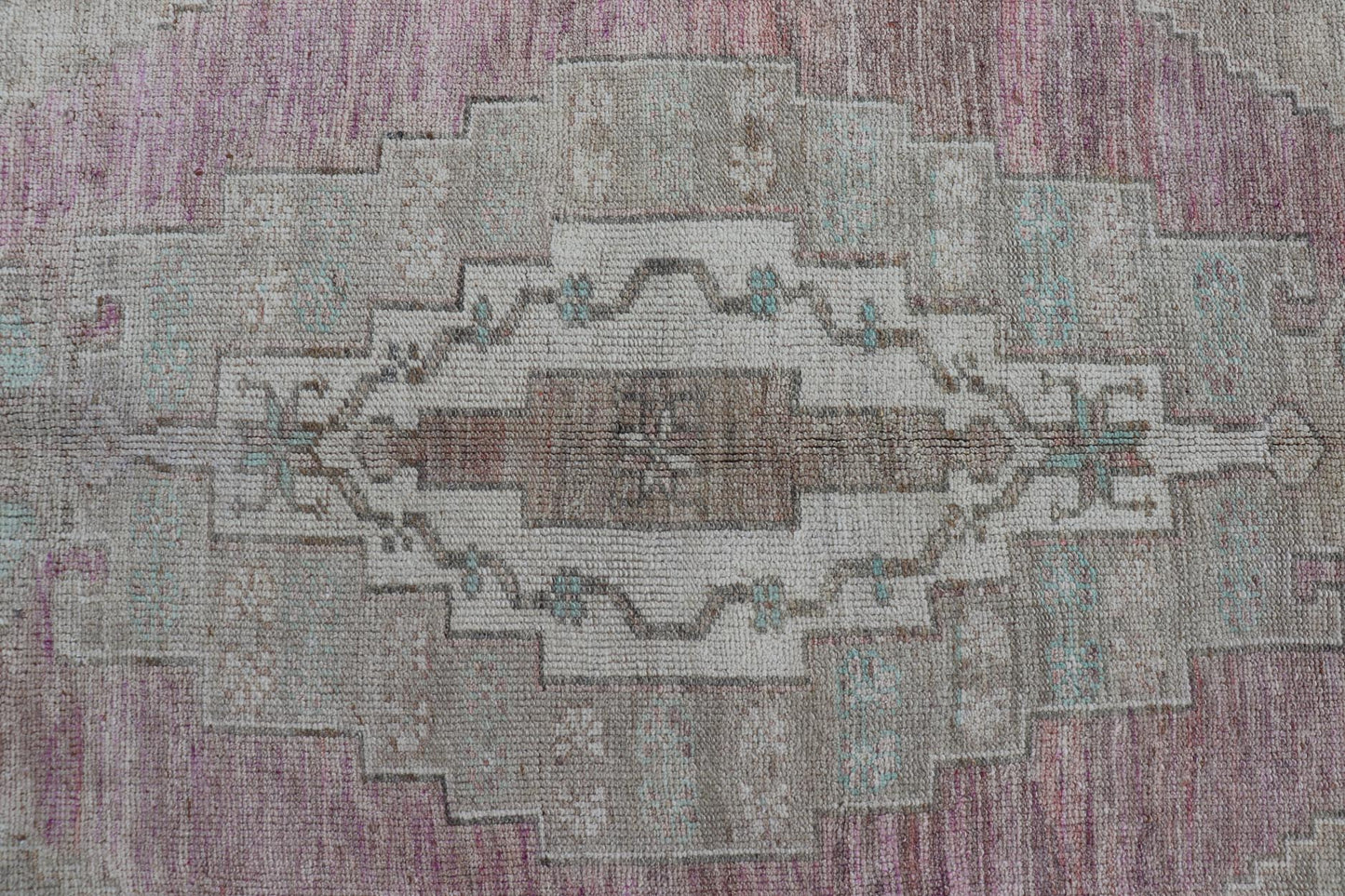 Vintage Turkish Oushak Rug with Layered Medallion Design Measures: 5'7 x 9'3 This vintage Turkish Oushak perfectly displays the craftsmanship of this time. The color palette is completely muted, with shades of taupe, camel, red, blue, te... - Keivan Woven ArtsTU - MTU - 110 - 18932Rug