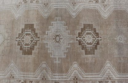 Tan, Taupe, and Brown Persian Malayer antique runner from Persia with geometric motifs, Keivan Woven Arts / rug TU - MTU - 221, country of origin / type: Iran / Malayer, circa 1920 Measures: 2'8 x 9'9 Antique Persian Malayer Runner All - O... - Keivan Woven ArtsTU - MTU - 221 - 18752Rug