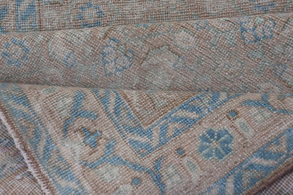 Antique Hand Knotted Persian Mahal Long Runner With Sub Geometric Motifs Geometric hand knotted Persian antique Malayer runner in blue, cream, and brown. Keivan Woven Arts / rug/TU - MTU - 234, country of origin / type: Iran / Mahal, circa 1920 M... - Keivan Woven ArtsTU - MTU - 234 - 15737Rug