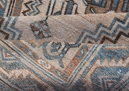 Antique Persian Hamedan Runner with Sub - Geometric Design in Soft Blue and Cream Long antique Persian Hamadan runner with sub - geometric design. Intricately designed antique Hamadan runner in light tones, Keivan Woven Arts / rug TU - MTU - 235, countr... - Keivan Woven ArtsTU - MTU - 235 - 18758Rug