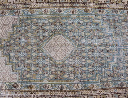 Persian Malayer Runner with Sub Geometric Medallions in Light Blue Field. Keivan Woven Arts / rug/TU - MTU - 2702, country of origin / type: Iran / Malayer, circa 1920 Measures: 3'2 x 16'4 This beautiful antique Malayer runner from Persia features a... - Keivan Woven ArtsTU - MTU - 2702 - 24772Rugs