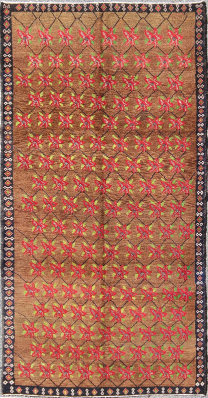 Turkish Oushak Carpet with Poinsettia Design With A Light Brown Background All - over floral design vintage Turkish Oushak. Keivan Woven Arts / rug TU - MTU - 3315, country of origin / type: Turkey / Oushak, circa 1940. This vintage Turkish... - Keivan Woven ArtsTU - MTU - 3315 - 6187Rug