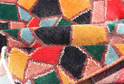 Mid - Century Modern Design Rug inspired by Stained glass & Unique Complexion Measures: 4' x 6'8. Mid - Century Modern Design Rug inspired by Stained glass Design. Mid - Century Modern Design Rug with Stained glass Design. Keivan Woven Arts, ... - Keivan Woven ArtsTU - MTU - 3326 - 5786Rug