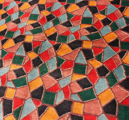 Mid - Century Modern Design Rug inspired by Stained glass & Unique Complexion Measures: 4' x 6'8. Mid - Century Modern Design Rug inspired by Stained glass Design. Mid - Century Modern Design Rug with Stained glass Design. Keivan Woven Arts, ... - Keivan Woven ArtsTU - MTU - 3326 - 5786Rug