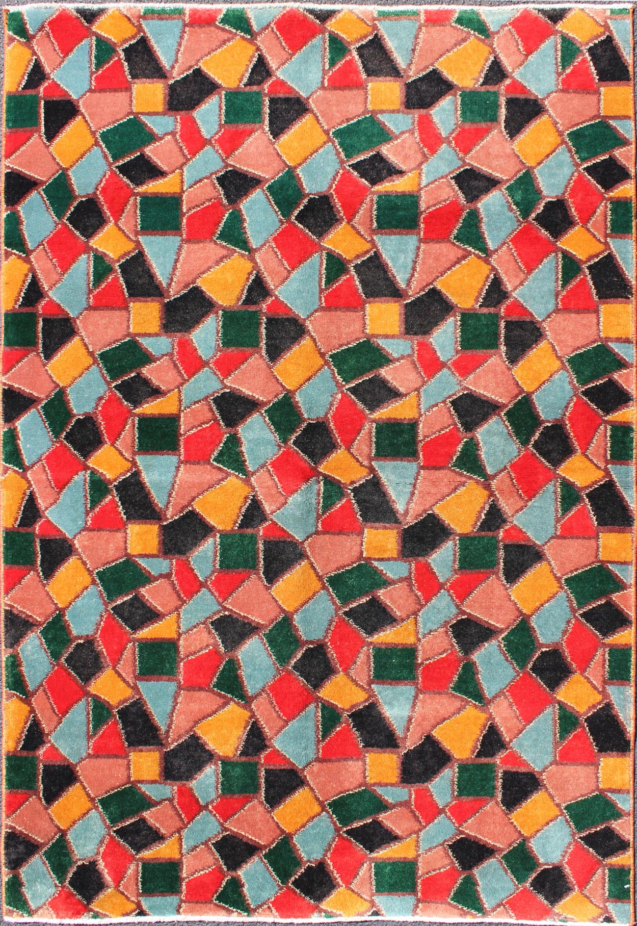 Mid - Century Modern Design Rug inspired by Stained glass Design Mid - Century Modern Design Rug with Stained glass Design. Keivan Woven Arts, rug/TU - MTU - 3327 origin/turkey #kwarugs, midcentury rug, modern design, vintage modern design rug M... - Keivan Woven ArtsTU - MTU - 3327 - 5792Rug