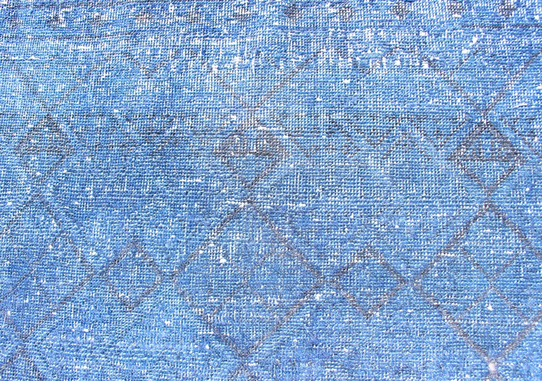 Vintage Turkish Oushak Rug Over - dyed in Blue Color with All - Over Design Fine Weave Blue and old Blue and black Turkish vintage Konya rug, later overdyed in blue to elevate the classical design/composition, Keivan Woven Arts / rug TU - MTU - 3463, co... - Keivan Woven ArtsTU - MTU - 3463 - 12901Rug