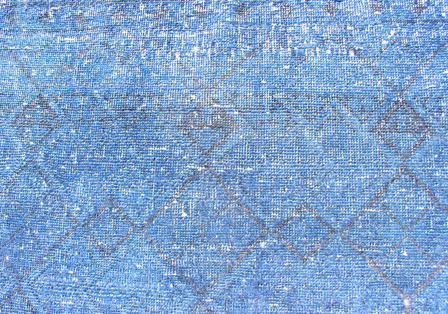 Vintage Turkish Oushak Rug Over - dyed in Blue Color with All - Over Design Fine Weave Blue and old Blue and black Turkish vintage Konya rug, later overdyed in blue to elevate the classical design/composition, Keivan Woven Arts / rug TU - MTU - 3463, co... - Keivan Woven ArtsTU - MTU - 3463 - 12901Rug