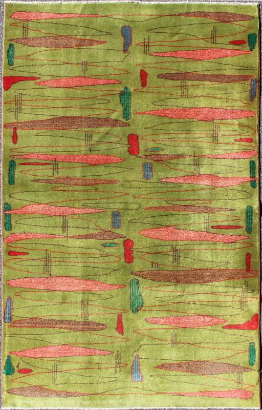 Mid - Century Modern Design Turkish Carpet - Alive with invigorating shades of vivid green and contemporary patterns, this Turkish Zeki Murens rug with Mid - Century Modern design makes an excellent accent in a contemporary interior. Featuring several shades... - Keivan Woven ArtsTU - MTU - 3486 - 6841Rug