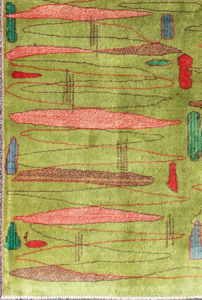 Mid - Century Modern Design Turkish Carpet - Alive with invigorating shades of vivid green and contemporary patterns, this Turkish Zeki Murens rug with Mid - Century Modern design makes an excellent accent in a contemporary interior. Featuring several shades... - Keivan Woven ArtsTU - MTU - 3486 - 6841Rug