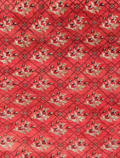 Vintage Turkish Konya Rug in Regal Red and Black Latticework Pattern Measures: 8' x 10'8 Handwoven in Turkey, this one - of - a - kind vintage Konya rug creates a dynamic aesthetic through rich color and traditional patterns. A nod to rich Ott... - Keivan Woven ArtsTU - MTU - 3491 - 6859Rug